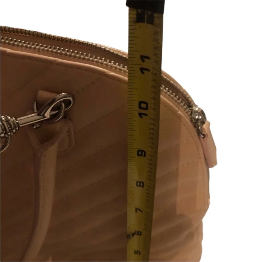Express classic nude /cream Quilted bag with handles & removable crossbody strap